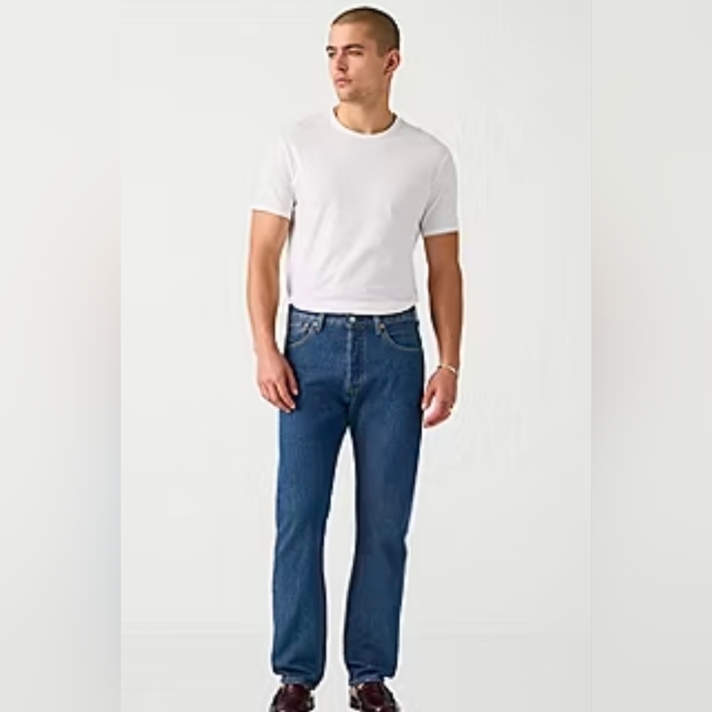 Dark Levi 501 Blue Jeans - Picture 2 of 10